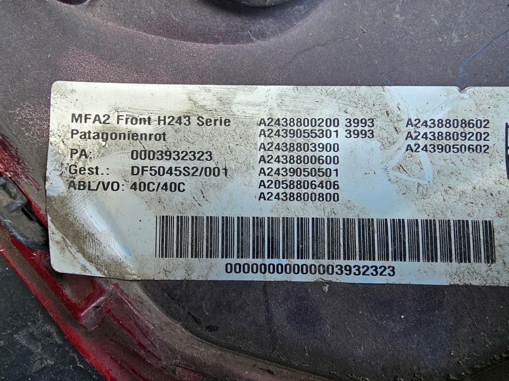 фото №12, Бампер передний перед mercedes eqa w243 21- a243 решётка радиатора каркас a2438800200