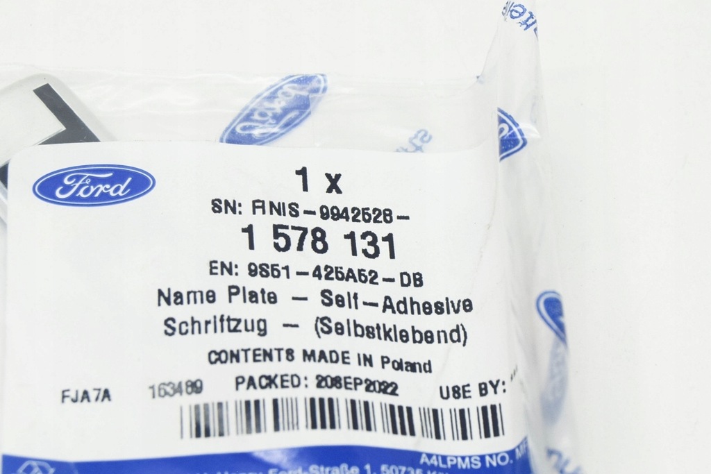 фото №6, Ford ka mk2 эмблема na задняя крышка багажника 1578131 новый оригинальный 9s51