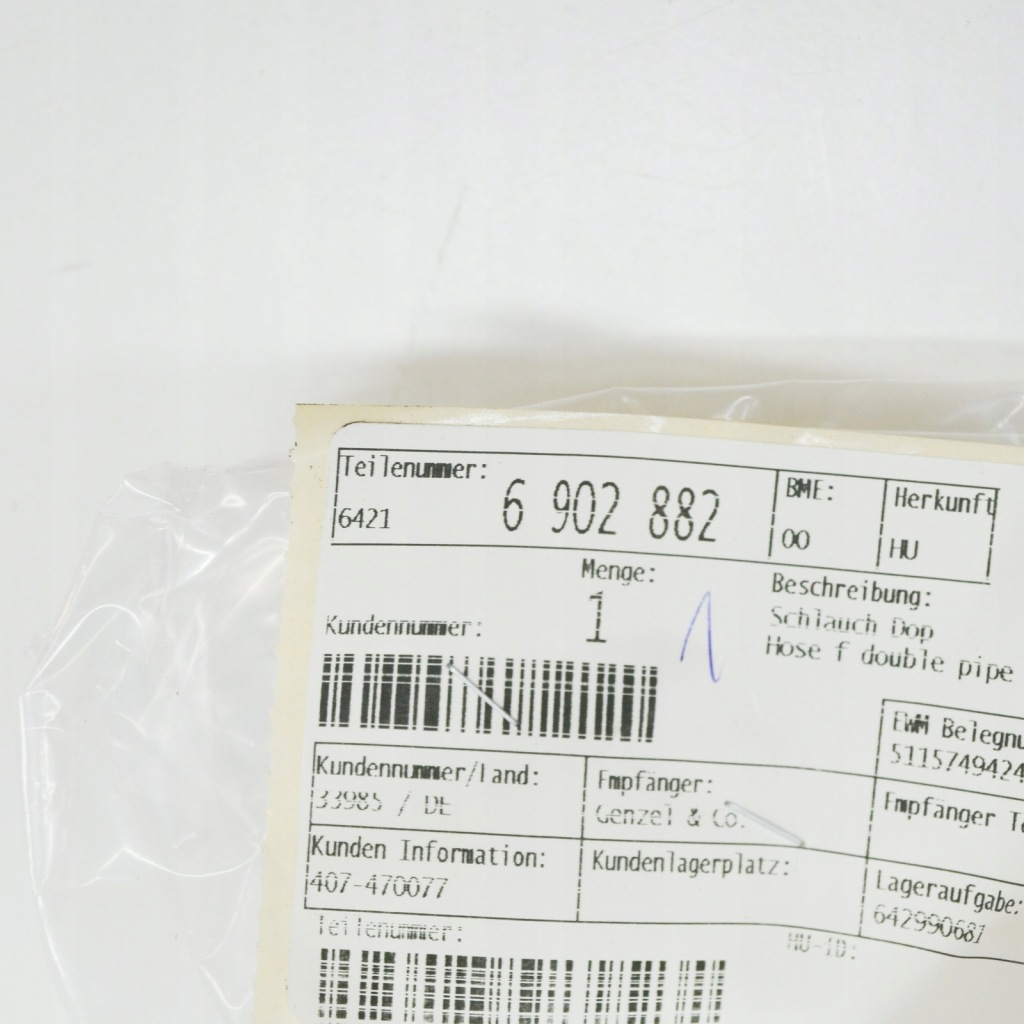 Купить Bmw 3 e46 дополнительный пабтрубок  отопления, двойной труба 64216902882 6902882