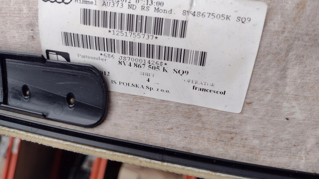 фото №10, Audi a3 8v sportback стеля 8v4867505k