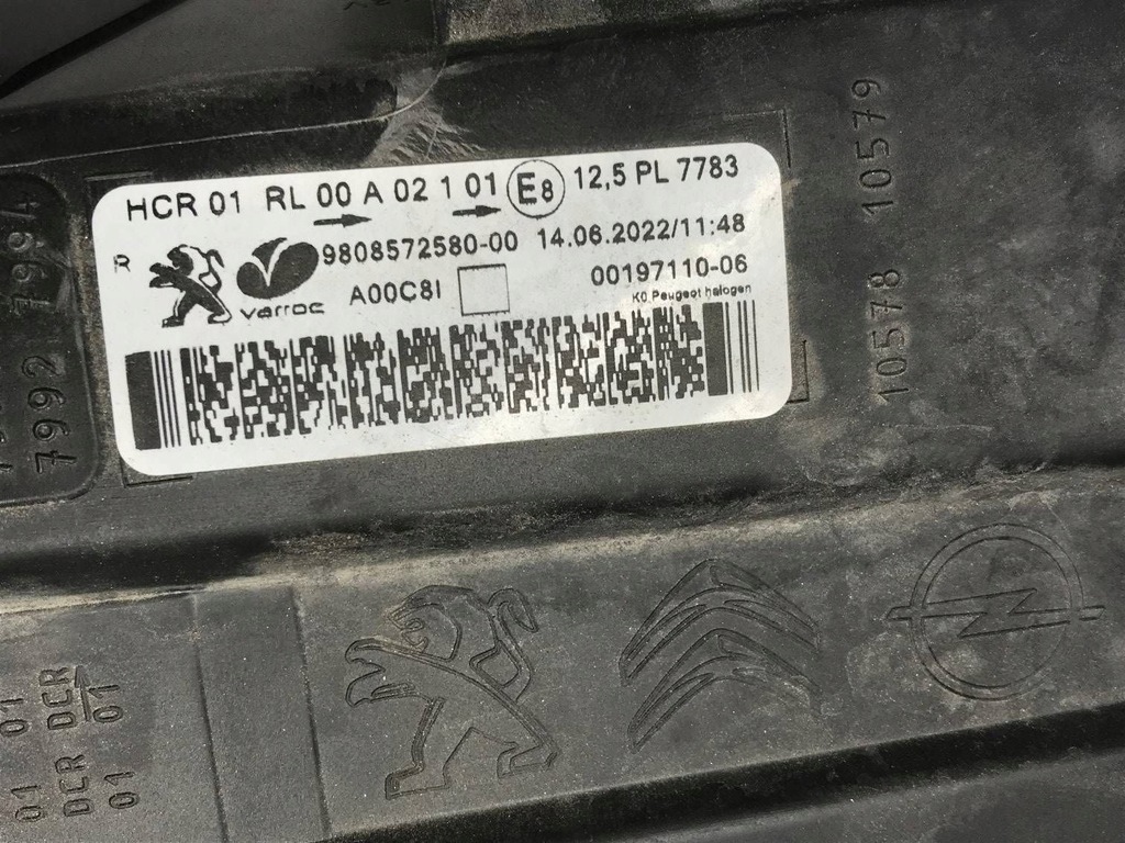 фото №14, Лампа правый перед правая передняя peugeot expert 3 iii 16-23r 17r