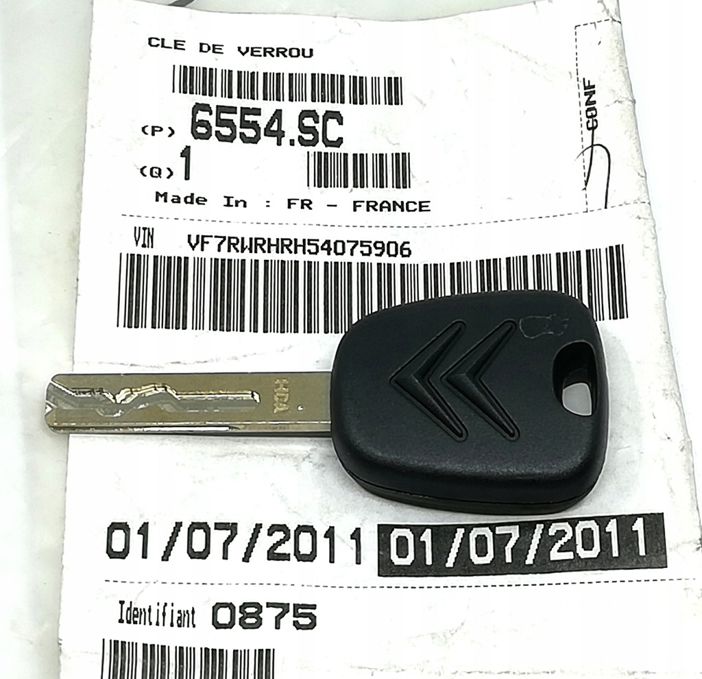 фото №1, Ключ pilot citroen c5 c4 picasso dla vin 6554sc