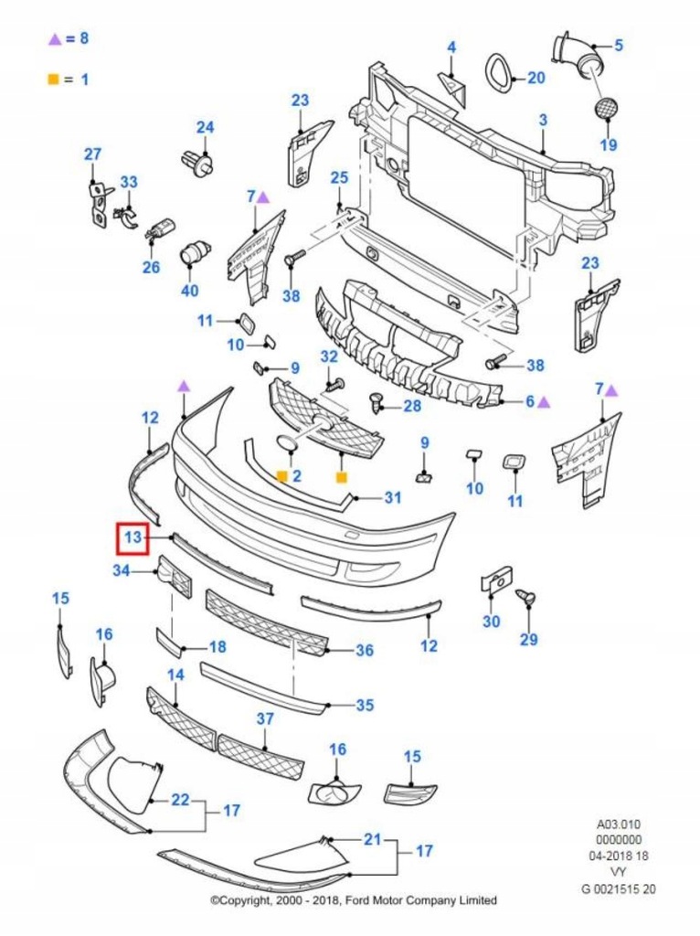 фото №8, Молдинг бампера средний перед ford galaxy 00-06