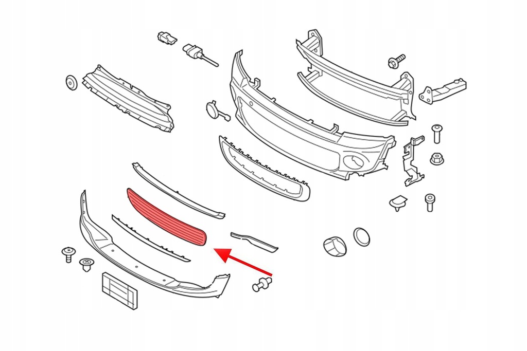 фото №3, Mini clubman r55 07-14 решётка нижняя 51117250785