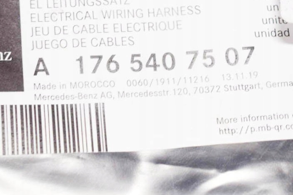 фото №8, Жгут трубопровод датчика парковки передний mb a w176 a1765407507