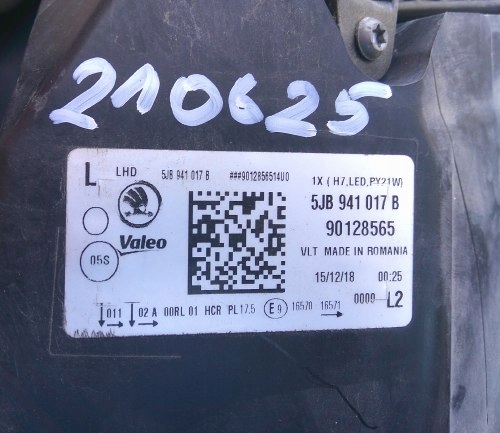 фото №11, Skoda rapid 5j led lift 16- ліва передня лампа оригінал 5jb941017b