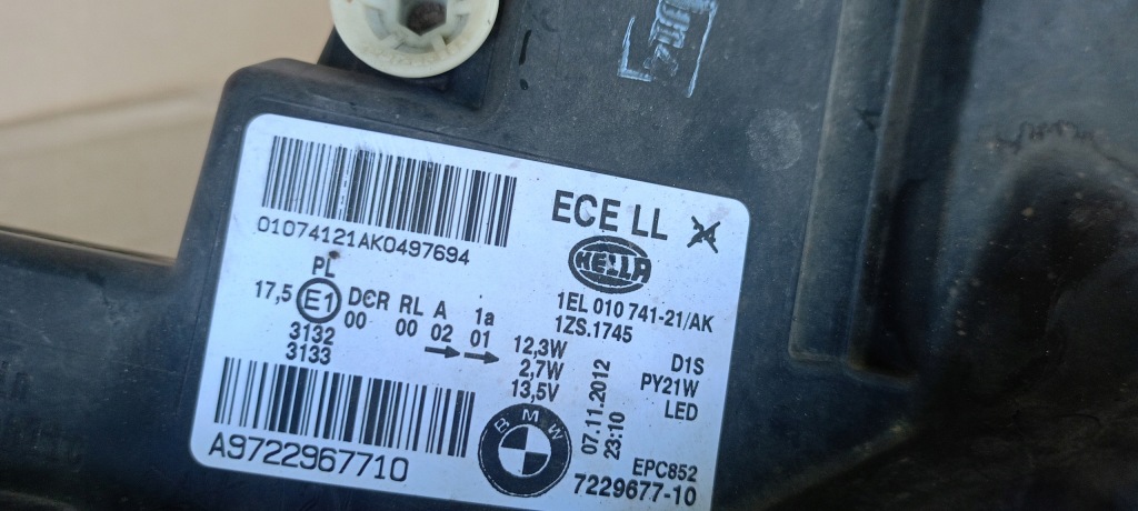 фото №8, Лампа передня ліва bmw 1 f20 f21 11-15rok ксенон 7229677-10 1el010741-21