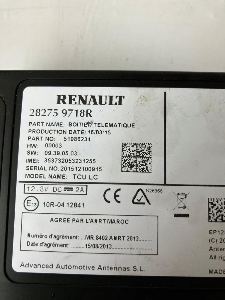 фото №2, Модуль tcu renault zoe 282759718r