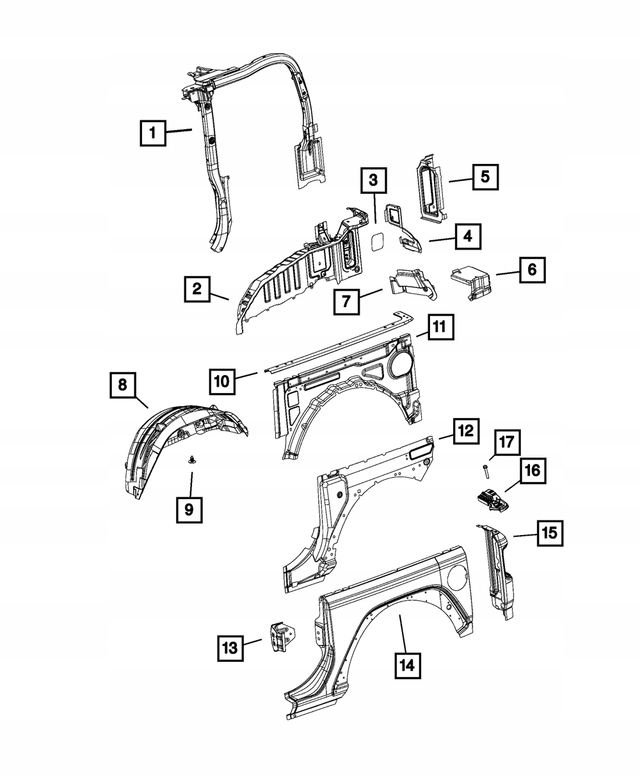 фото №5, Крыло задний задний левый wrangler jl 2d 18- mopar 68302725ae pw7