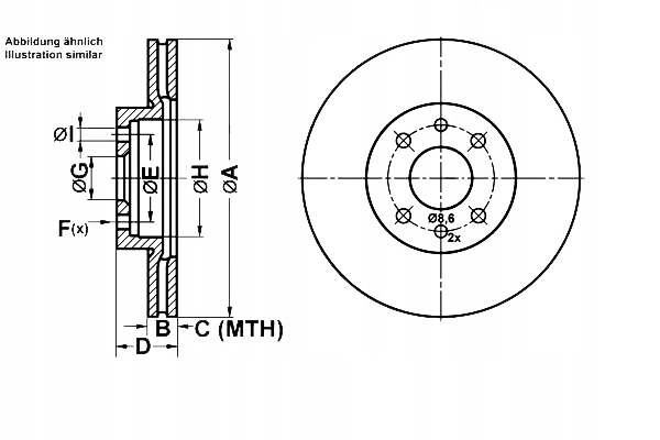 фото №1, Тормозные диски тормозные 2szt. alfa romeo 145 146 155 fiat