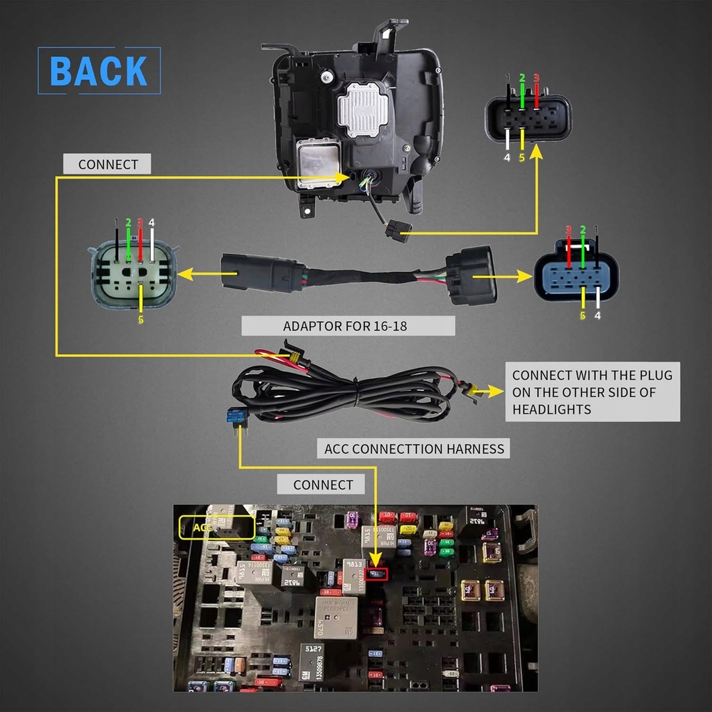 фото №9, Gmc sierra 1500 2500 3500 2014-2018 лампа лампи передні комплект led vland