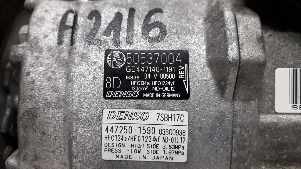 фото №11, Alfa giulia stelvio компрессор кондиционер 50537004