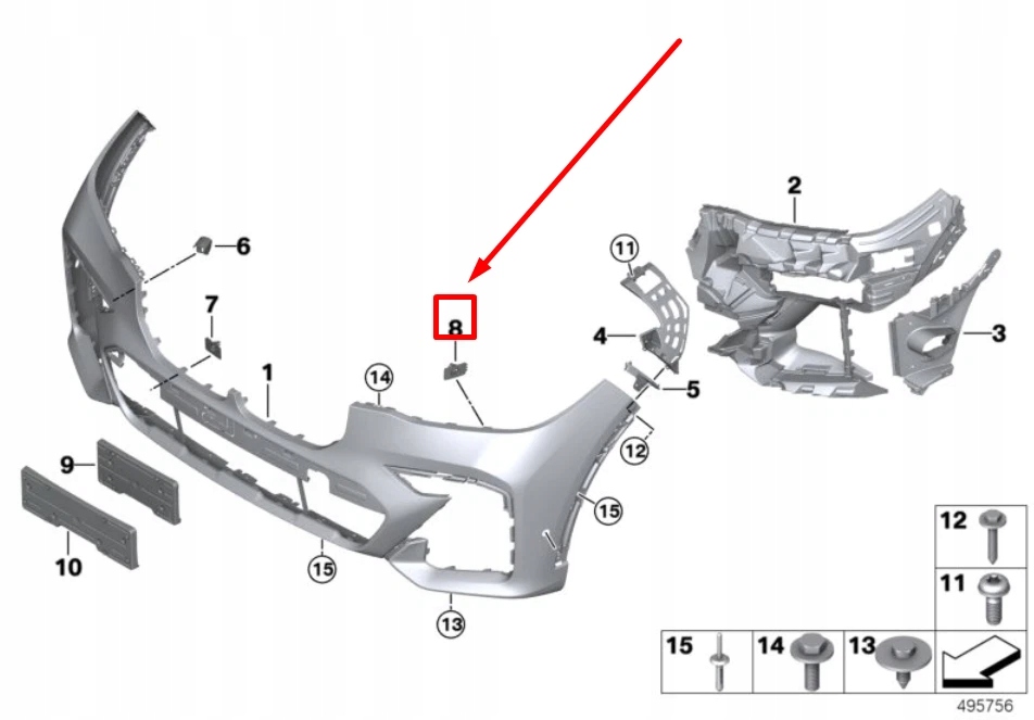 Bmw x7 g07 передний левый крепеж датчика pma 51118081819 8081819 Цена