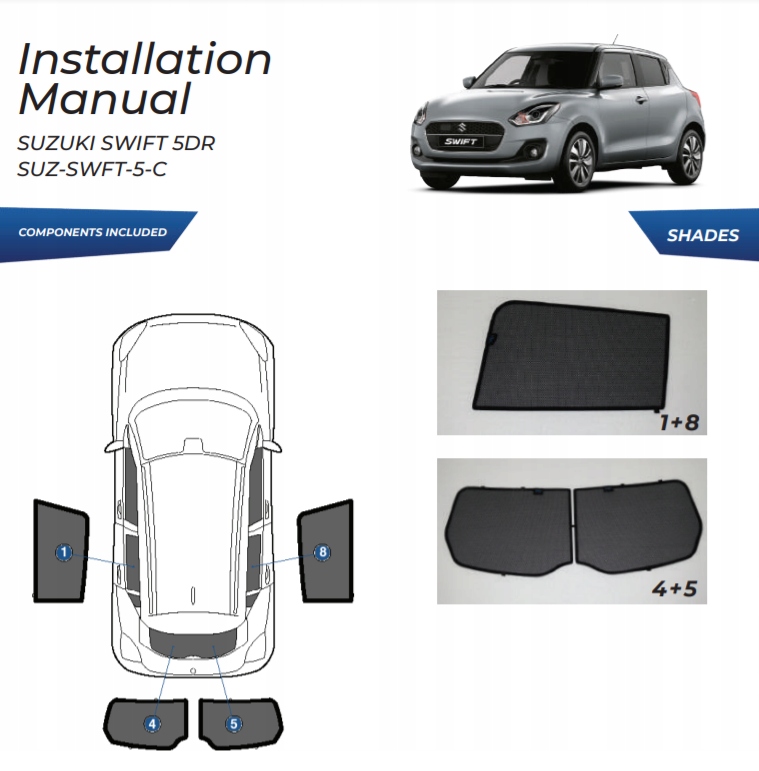 фото №15, Шторки солнечная suzuki swift 2017- защита шторка солнцезащитные