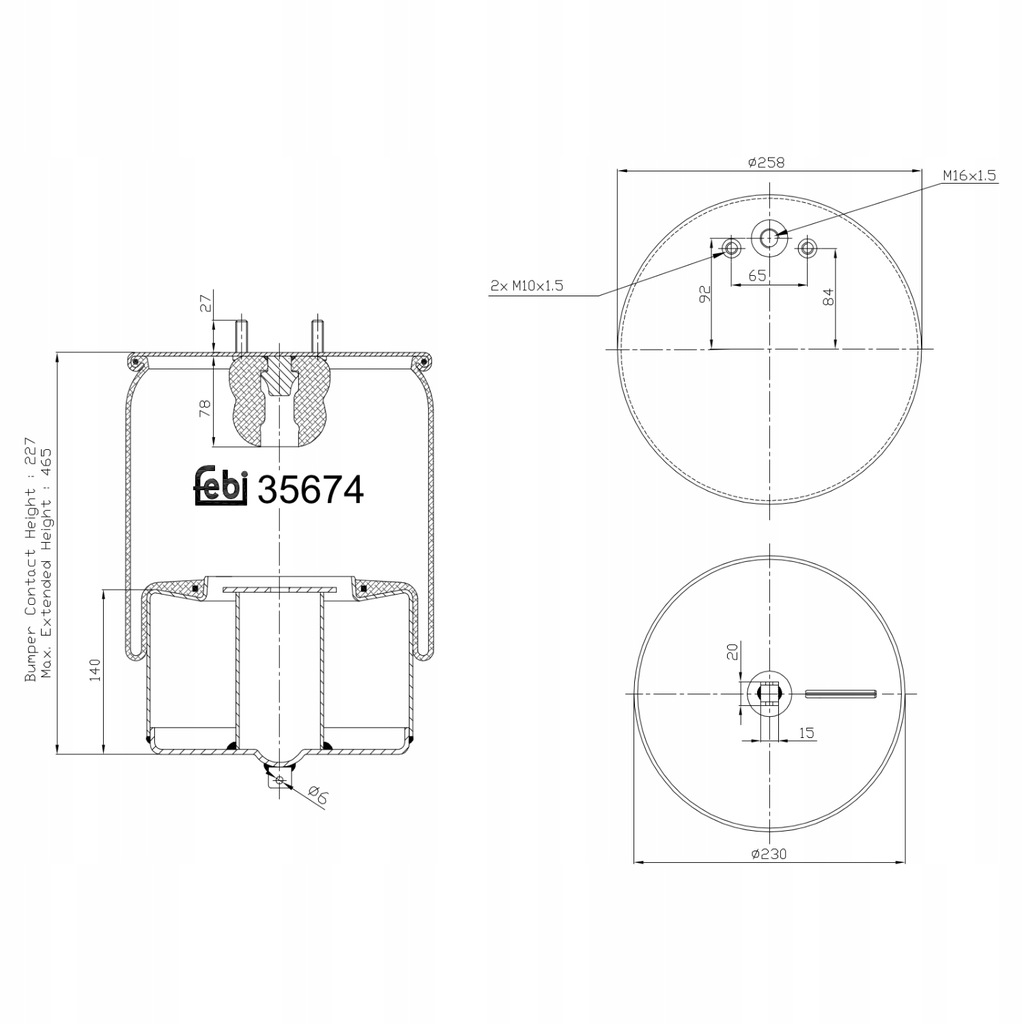 фото №1, Пневмоподушка подвеска пневматический febi 35674