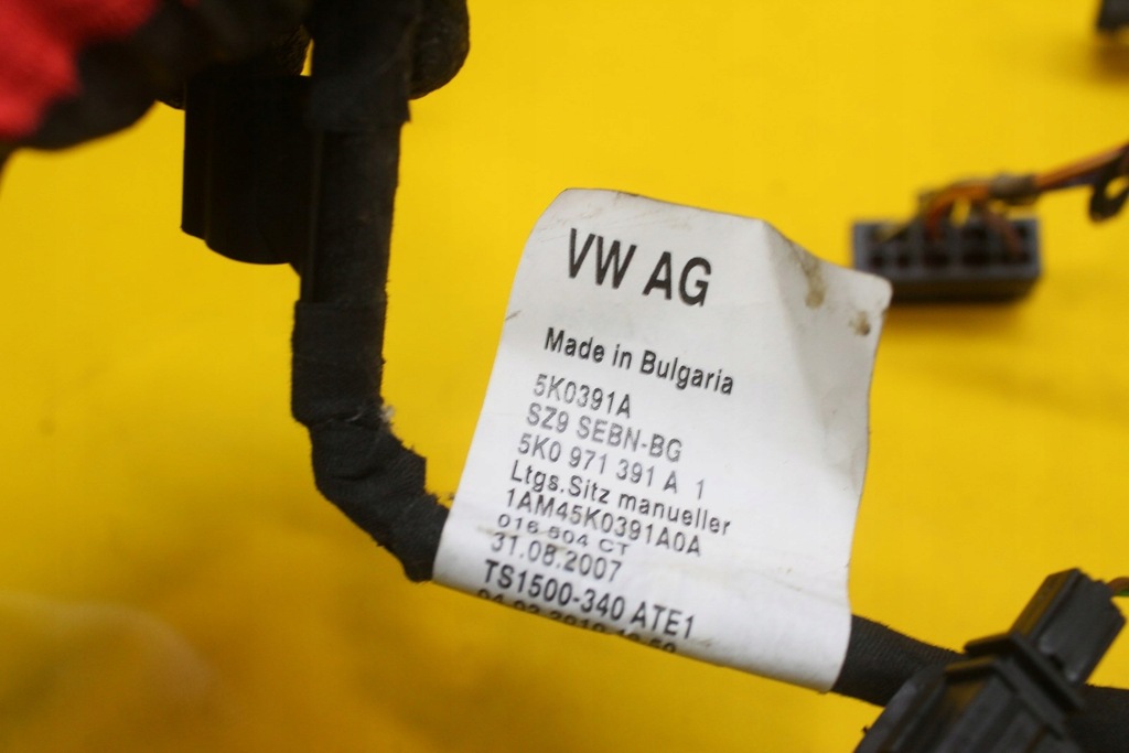 фото №6, Електропроводка живлення сидіння лівий перед golf vi 5k0971391a