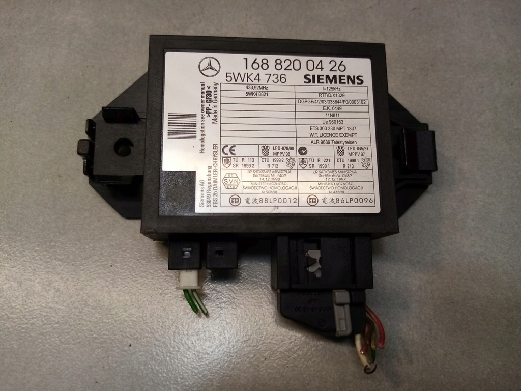 фото №1, Модуль иммобилайзер mercedes w168 1.6