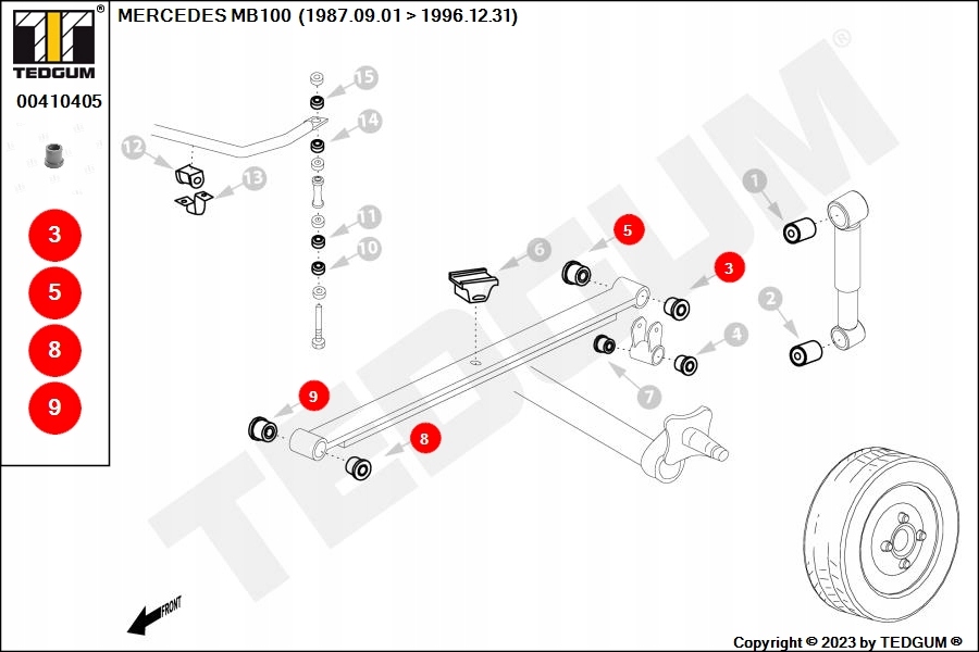 фото №9, Сайлентблок ресора mercedes 100 631 , t2/l, t2/ln1 2.3-4.0d 01.70-02.96