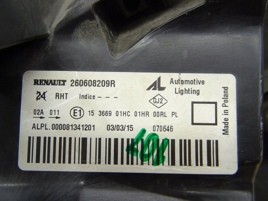 фото №11, Dacia duster lift лампа левый перед передняя europa 260608209r