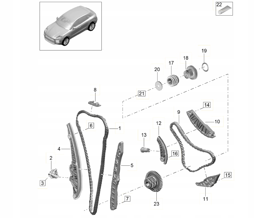 фото №1, Направляющая направляющая porsche macan 2.0 r4 9a7109509