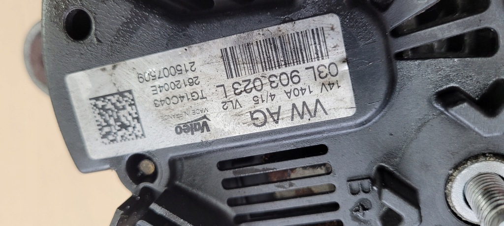 фото №7, A3 8v генератор 1.6 tdi 03l903023l vw audi skoda