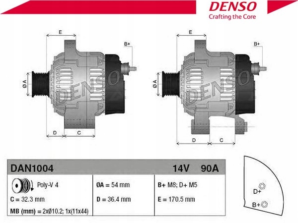 фото №4, Denso генератор alfa romeo mito 1.4 tjet 955