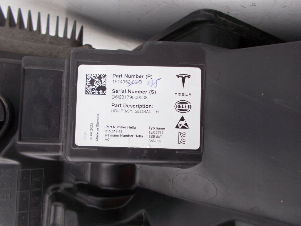 Фара фара tesla model 3 3 рестайлінг  21- ліва ful led 1514952-00-d європа Оригінал