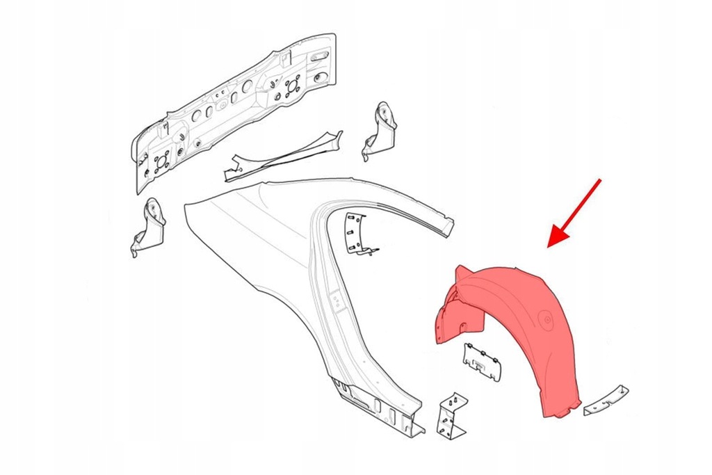 фото №14, Bmw 5 e60 sedan 3-10 подкрылок правый задняя 51717033752