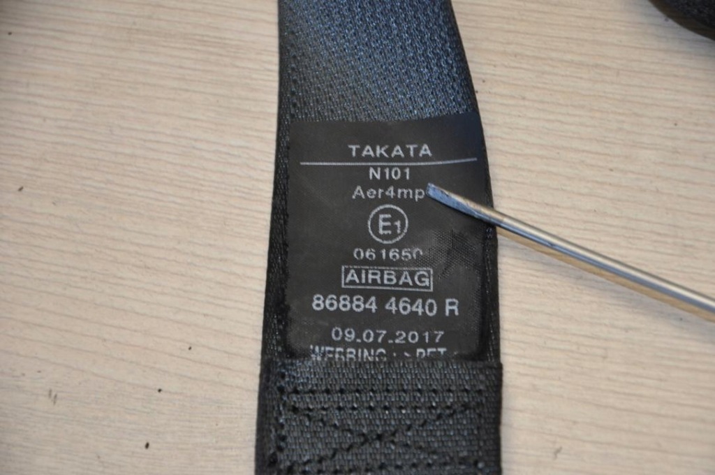 фото №7, Pas безпеки renault kadjar 2017 з передній po правої 868844640r