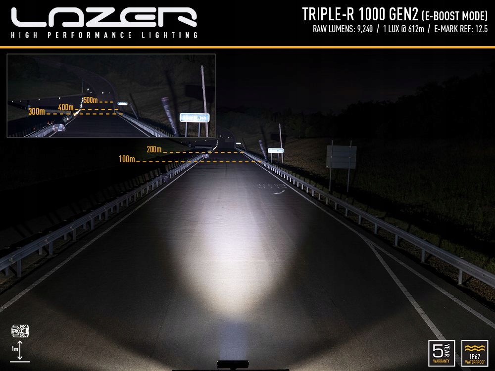 фото №6, Лампа lazer triple-r 1000 gen2 led з гомологація фара дальнє світло poz