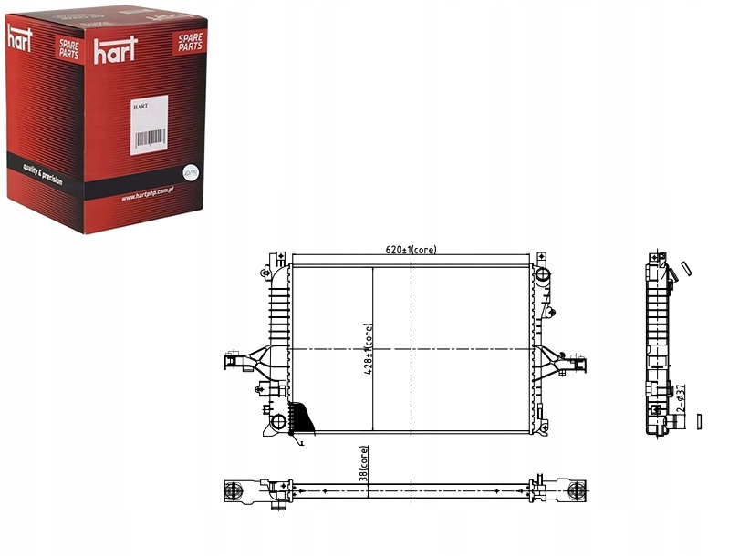 Купити Радіатор volvo s60 2.4t 00- hart
