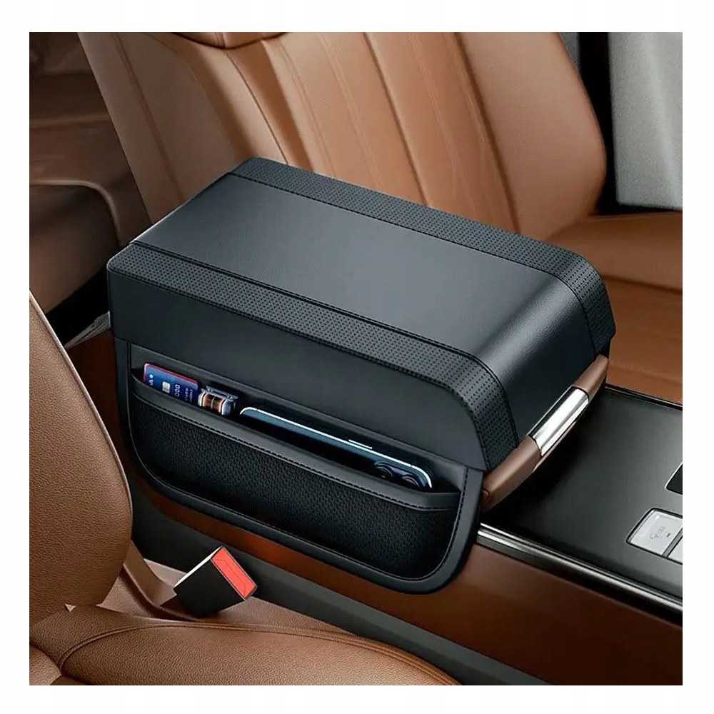 фото №11, М'яка подушка накладка na підлокітник з бардачок - czarna піна memory