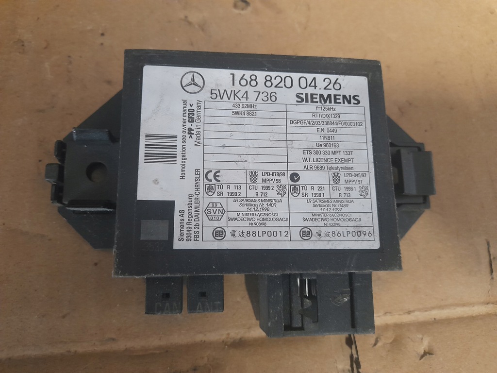 фото №1, Модуль иммобилайзер mercedes-benz оригинальный номер 1688200426