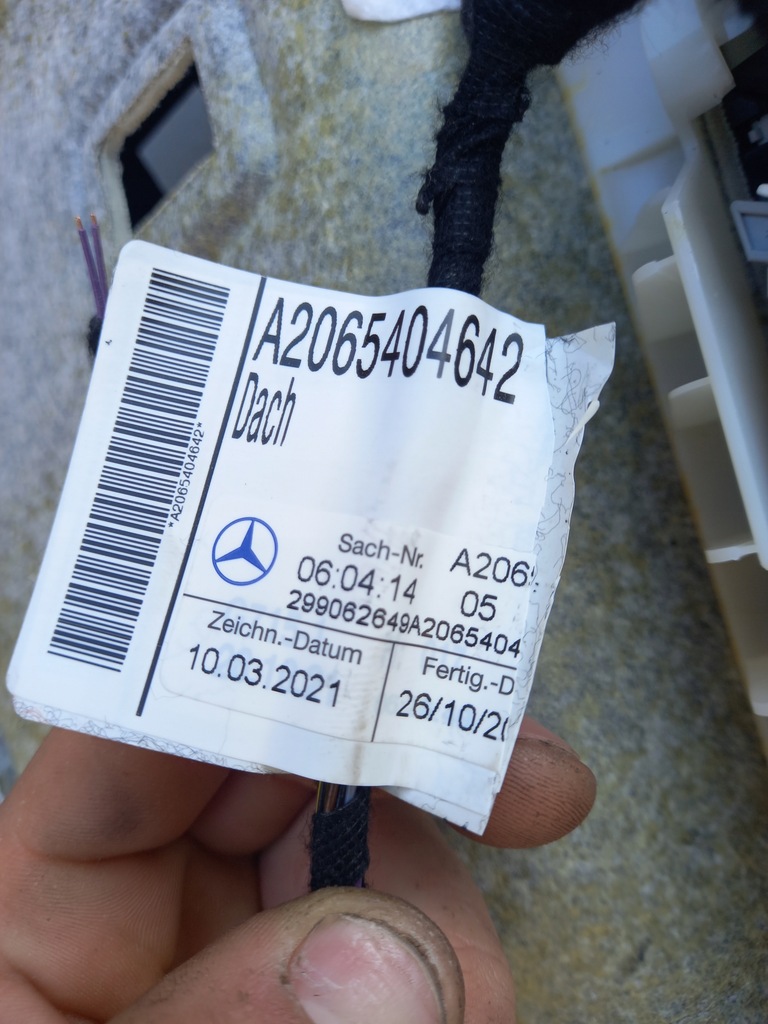 фото №6, Mercedes w206 c klasa потолок потолок podsufitówk