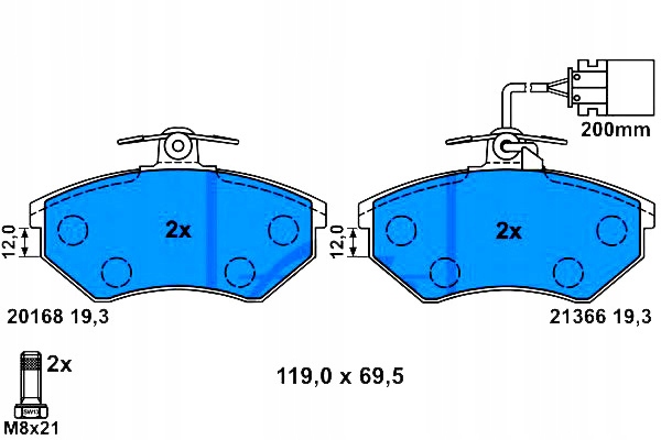 фото №1, Ate 13.0460-2806.2 набор тормозных колодок тормозных, тормоза дисковые