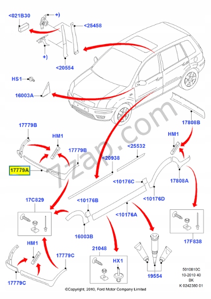 фото №9, Дефлектор бампер передний ford fiesta 01-08 / fusion 01-12 оригинальный номер 1252743