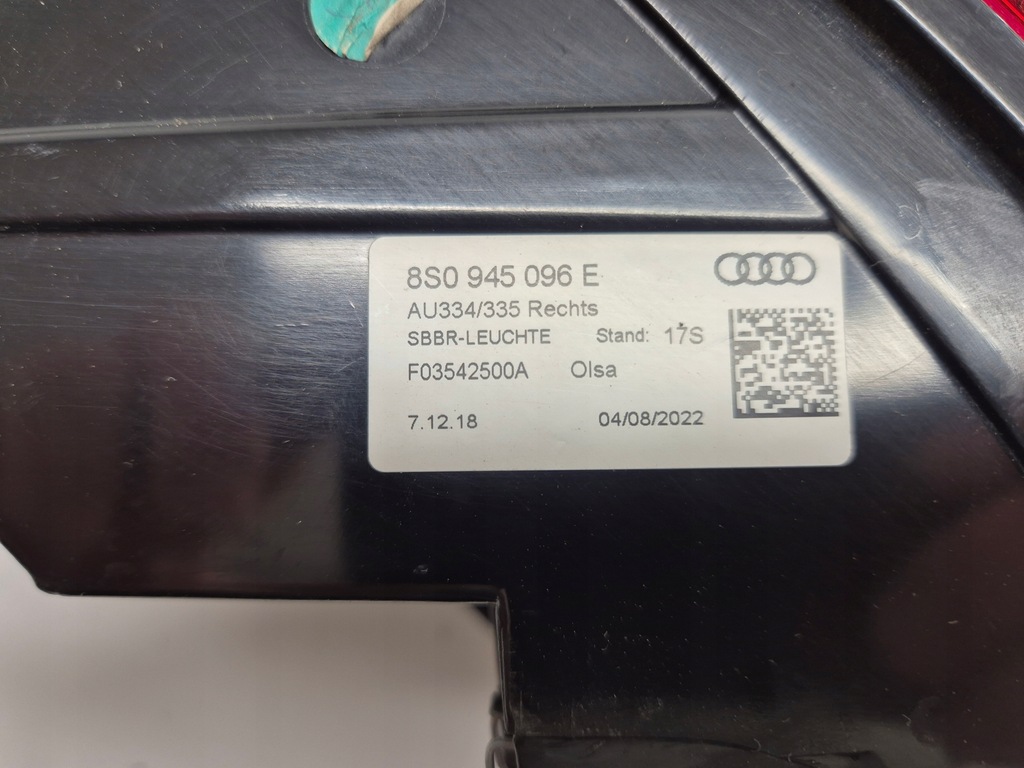 фото №7, Audi tt 8s лампа задняя правая led оригинал europa 8s0945096e
