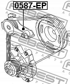 фото №3, 0587-ep febest ролик натяжителя mazda mpv lw 1999-2