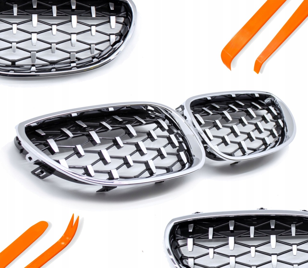 фото №1, Решітка радіатора решітка радіатора решітки радіатора bmw 5 e60 e61 04-09 сріблястий diament