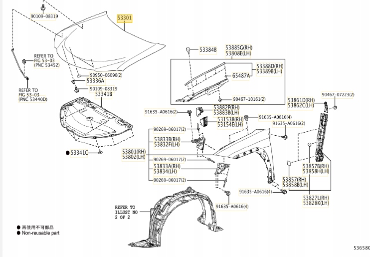фото №1, Оригінальний номер lexus капот lexus ux 5330176900