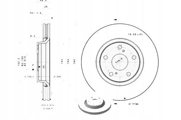 фото №1, Тормозные диски тормозные 2szt. toyota auris avensis verso