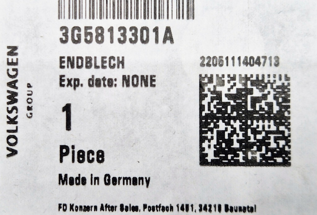 фото №9, Vw passat b8 панель поперечний стіна замикаючий pas задній оригінальний номер 3g5813301a