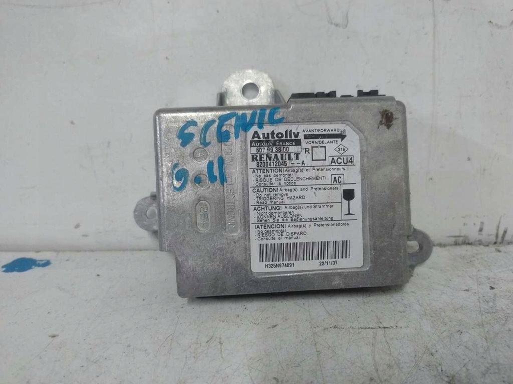 фото №1, Модуль датчик подушка безопасности renault scenic ii 8200412045