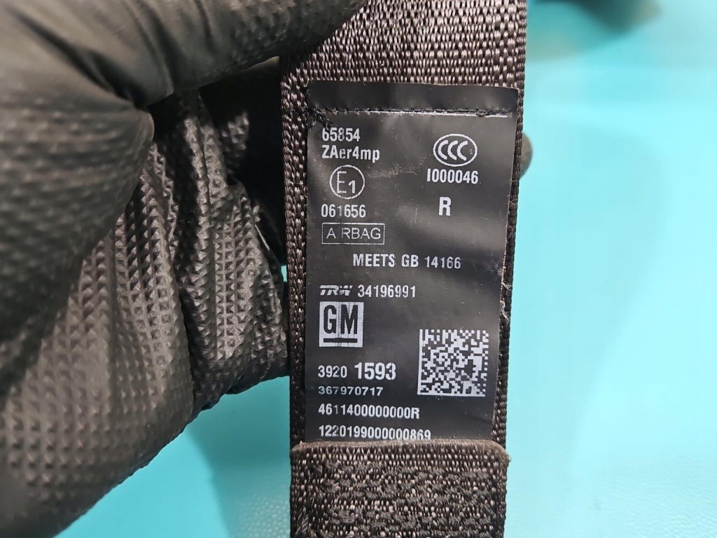 Ремінь безпеки перед правий пасажира opel astra v k 34196991 Ціна