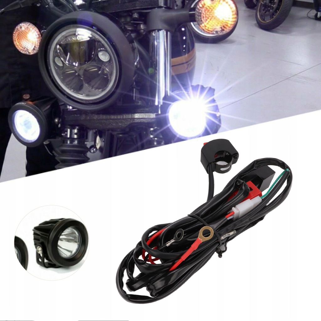 12v жгут проводка двойной шланг do led фара рабочий motocykla Недорого