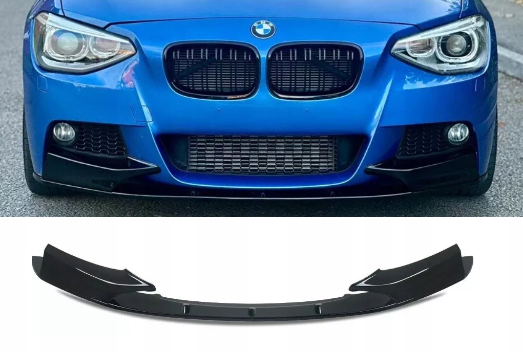 фото №12, Спліттер накладка бампера bmw f20 f21 2010-2015 чорний блиск m набір