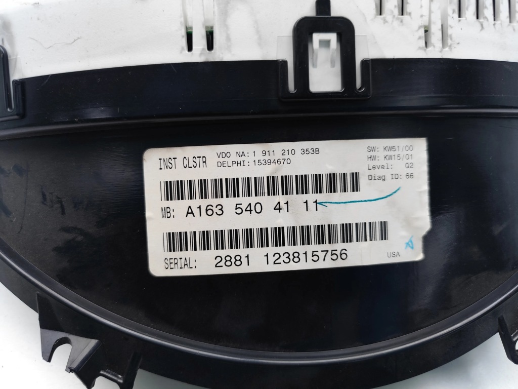 Mercedes-benz m-class панель / спидометр ml 270 cdi дизель 15394670 Киев