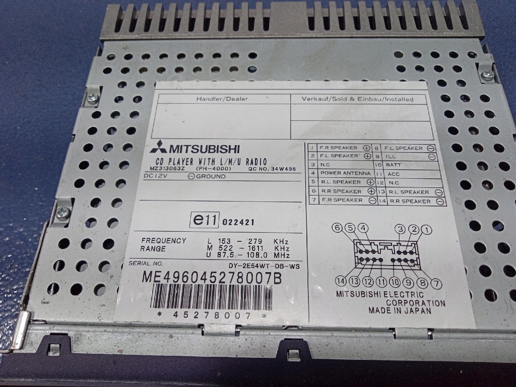 фото №7, Mitsubishi grandis радио cd заводской