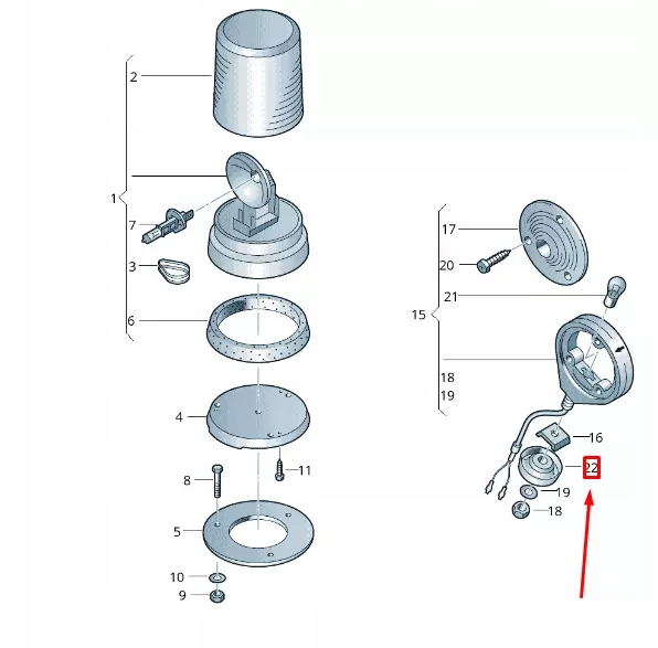 фото №1, Vw transporter t6 roof поворот сигнал indicator cover cap 7h09452859b9