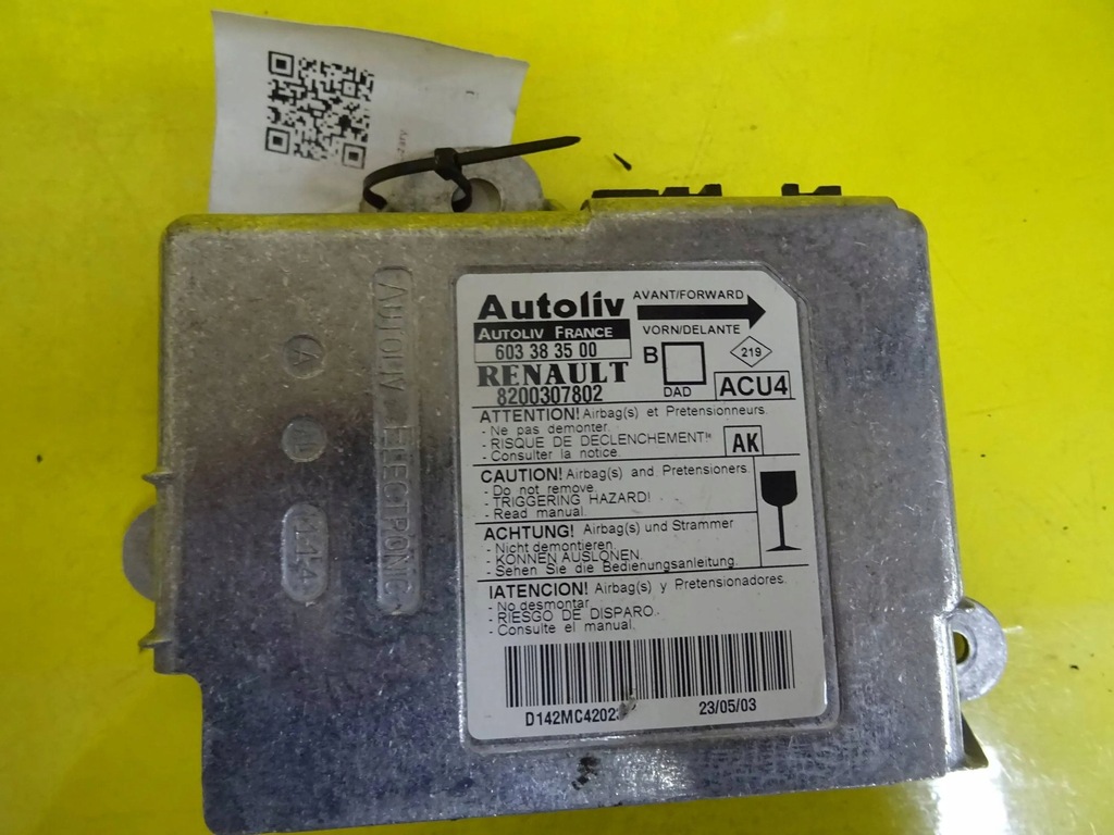 фото №1, Модуль датчик подушка безпеки renault megane ii 603383500 nr743